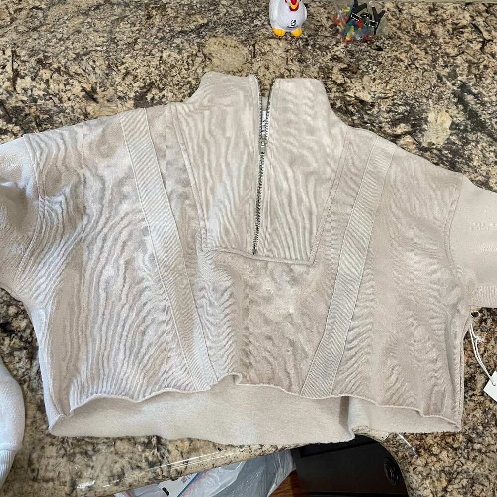 Vintage Havana Quarter Zip Ocea Cream Sweater